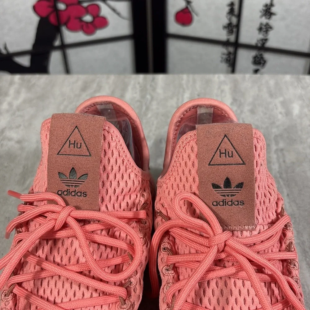 Adidas Pharrell Williams HU Tactile Rose Sneakers, Pink, Art BY8715, Size 10